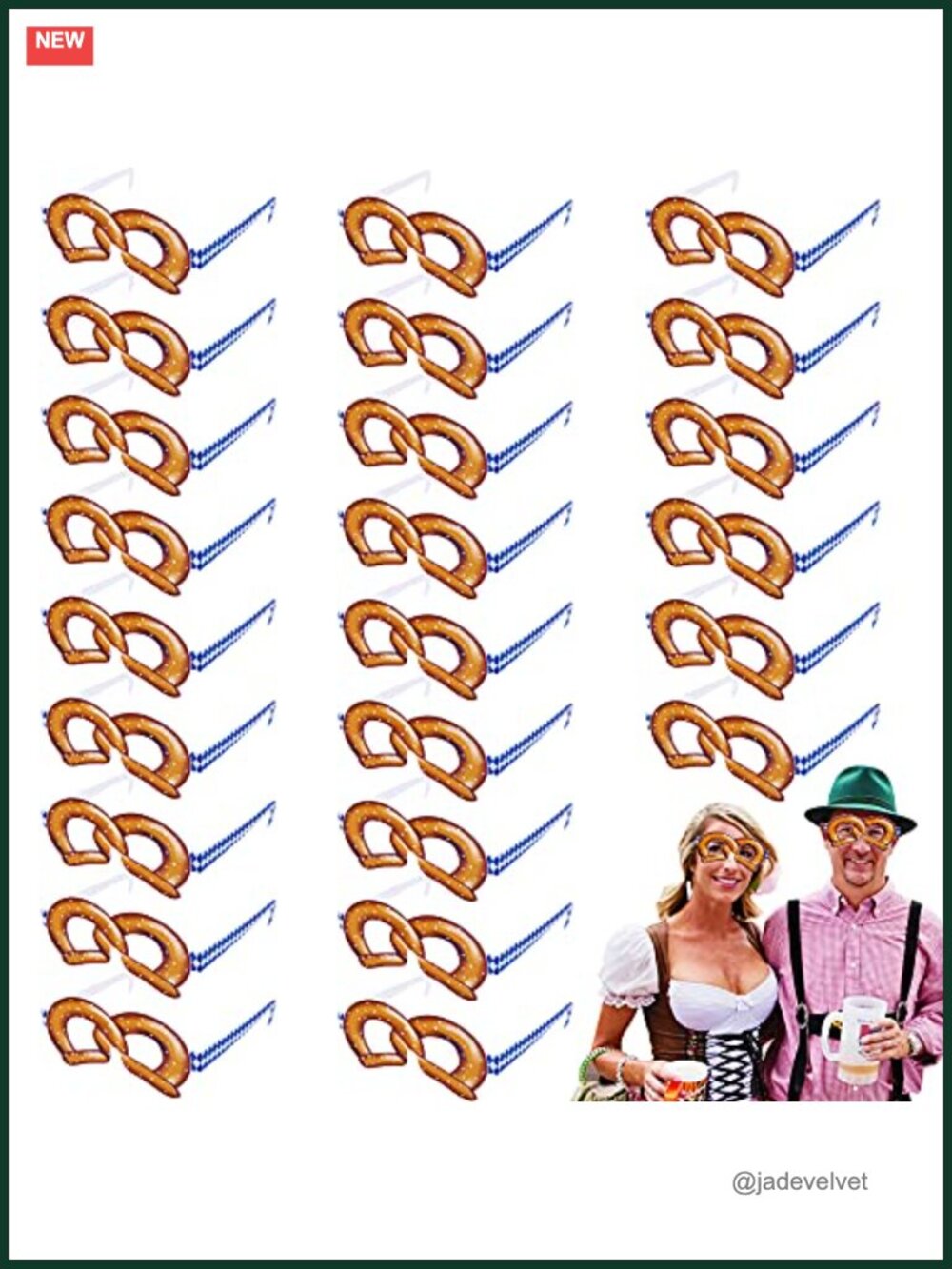 24 Pcs Pretzel Glasses Oktoberfest Eyeglasses Party Favors Novelty Paper
